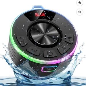 Black Bluetooth Waterproof Speaker with LED Display